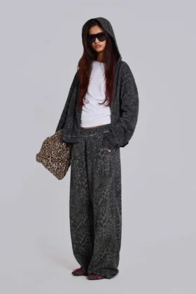 Charcoal Leopard Monster Joggers