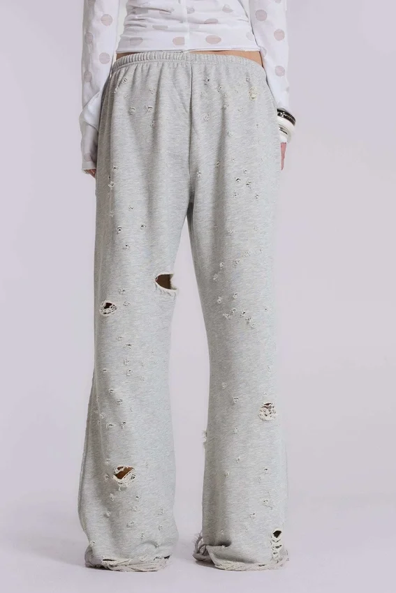 Cleo Distressed Slouchy Bootcut Jogger