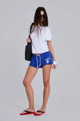 Cleo Mini Jogger Shorts in Blue
