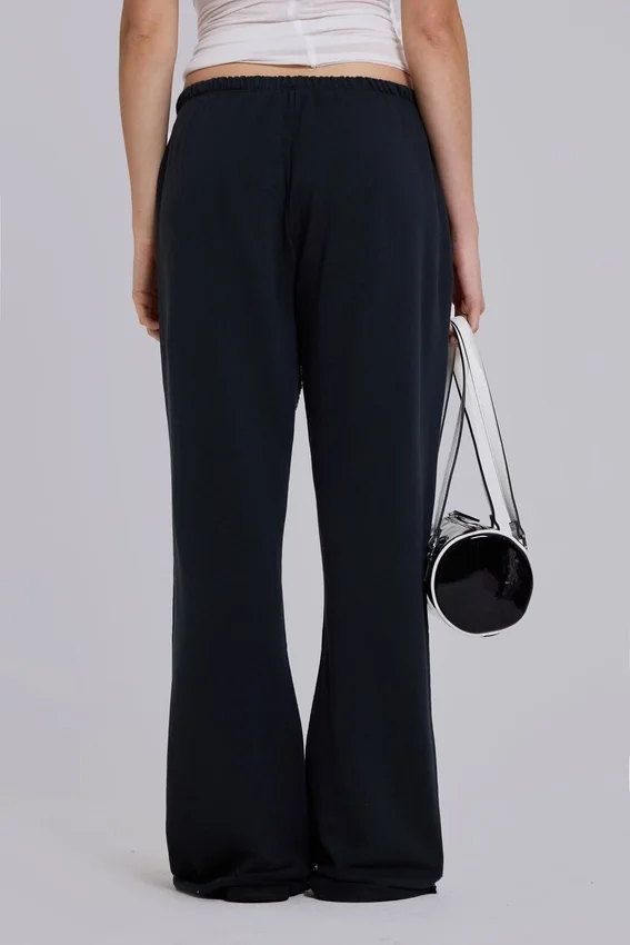Cleo Slouchy Bootcut Jogger in Black