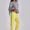 Cleo Slouchy Bootcut Jogger in Neon
