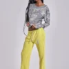 Cleo Slouchy Bootcut Jogger in Neon