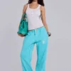 Cleo Slouchy Bootcut Jogger in Turquoise