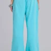 Cleo Slouchy Bootcut Jogger in Turquoise