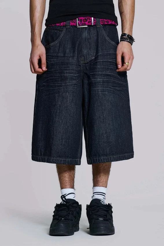 Creased Indigo Colossus Jorts