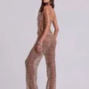 Deva Sequin Knit Trousers in Sand