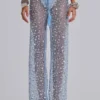 Deva Sequin Knit Trousers in Sky