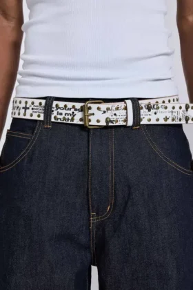 Divinity Studded White Belt