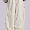 Ecru Parachute Cargo Pants