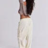 Ecru Parachute Cargo Pants