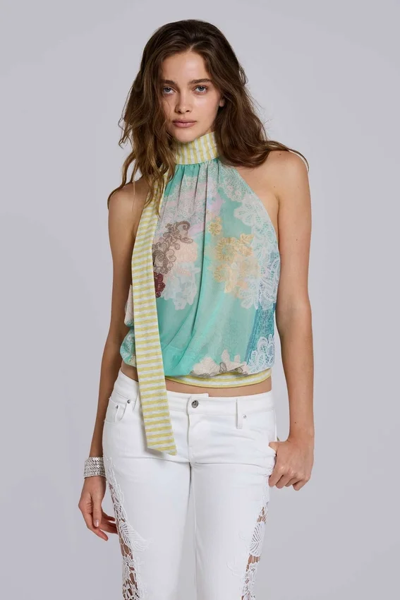 Enya Mesh Backless Top