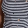Eye Contact Vest Top With Eyelets in Stripe