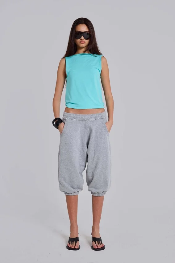 Grey Marl Cropped Monster Joggers