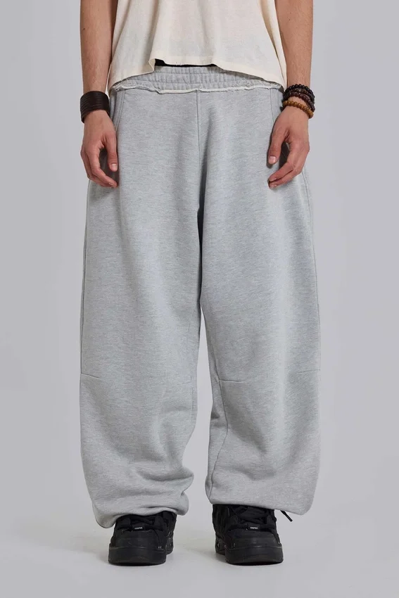 Grey Marl Cuffed Baggy Monster Joggers