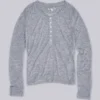 Grey Marl Haze Henley Top