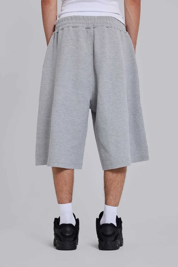 Grey Marl Waffle Monster Jogger Shorts