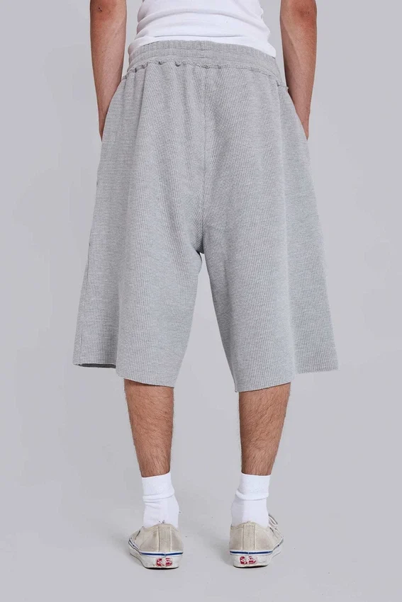 Grey Marl Waffle Monster Jogger Shorts