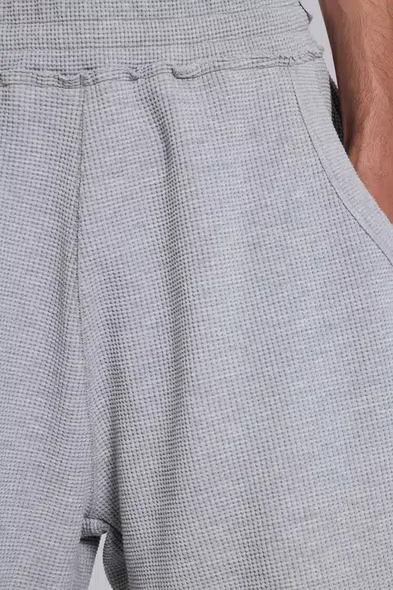 Grey Marl Waffle Monster Jogger Shorts