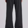 Grey Stacked Bootcut Suit Pants