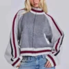 Grey Team 85 Knitted Bomber Jacket