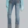 Hand-Beaded Bootcut Cooper Jeans