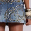 Hena Studded Denim Mini Skirt