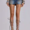 Hena Studded Denim Mini Skirt