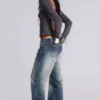 Hunter Loose Straight Leg Jeans with Mirrors