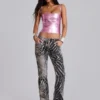 Idol Metallic Bandage Corset Top in Pink
