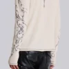 Ines Waffle White Long Sleeve Top