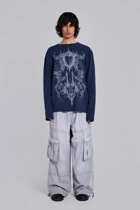 Kasper Digi Waffle Navy T-Shirt