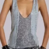 Kate Studded Plunge Vest Top
