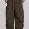 Khaki Parachute Cargo Pants