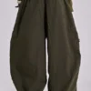 Khaki Parachute Cargo Pants