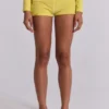 Lemon Velour Mini Shorts
