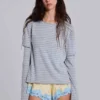 Line Double Layer Long Sleeve Top