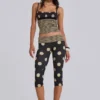 Lola Ruched Cami Top in Polkadot Stripe
