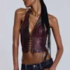 Lynx Faux Leather Corset Top