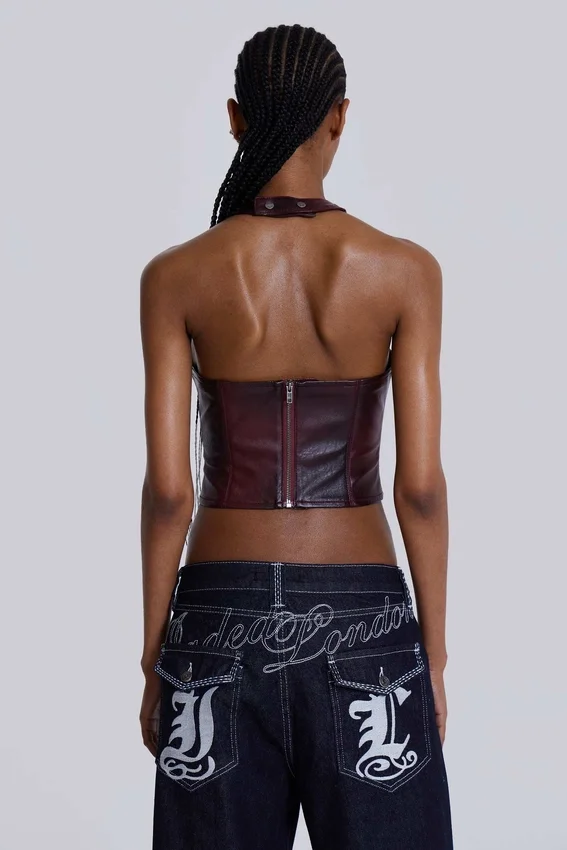 Lynx Faux Leather Corset Top