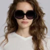 Majorette Oversized Round Sunglasses in Black