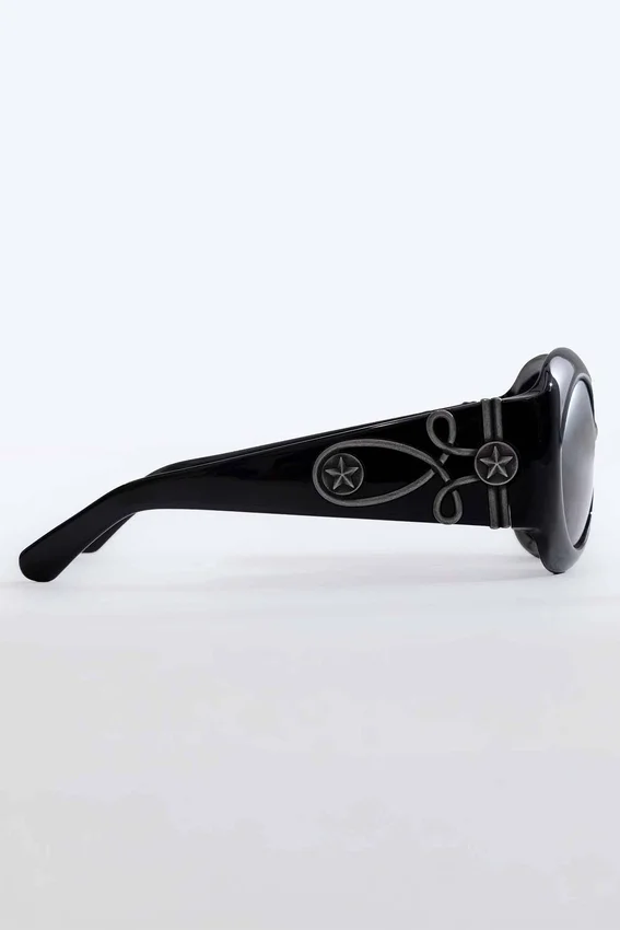 Majorette Oversized Round Sunglasses in Black