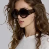 Majorette Oversized Round Sunglasses in Brown