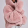 Mara Oversized Faux Fur Coat in Pink