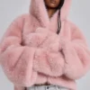 Mara Oversized Faux Fur Coat in Pink