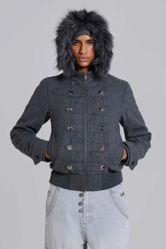 Marl Military Hooded Jacket
