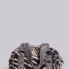 Marza PU Leather Studded Bag in Zebra