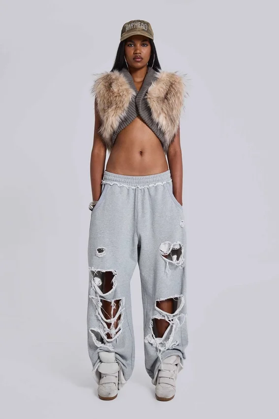 Meka Faux Fur Knit Shrug