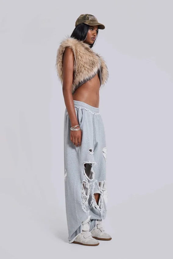 Meka Faux Fur Knit Shrug