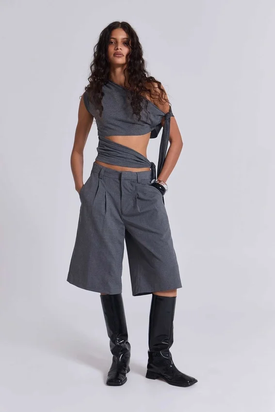 Mena Asymmetric Top in Grey