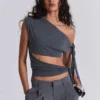 Mena Asymmetric Top in Grey
